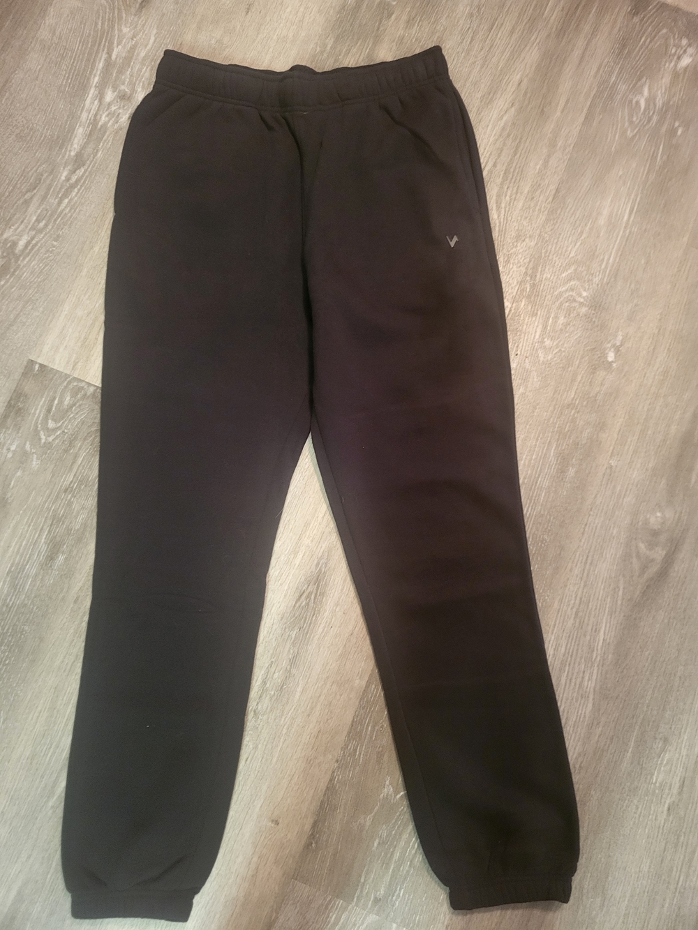 Vively Jogger Fleece Drawstring High Rise Sweatpants Mens M Black Cotton Blend